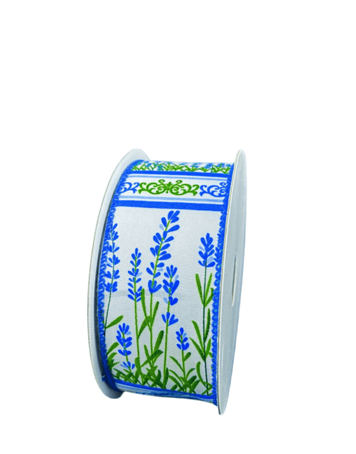 Blue Bonnet Floral Wired Ribbon, 1.5” - Greenery MarketWired ribbon42411 - 09 - 05