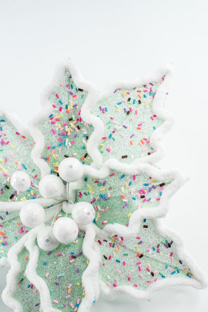 Blue Confetti Poinsettia Stem - Greenery Market65147