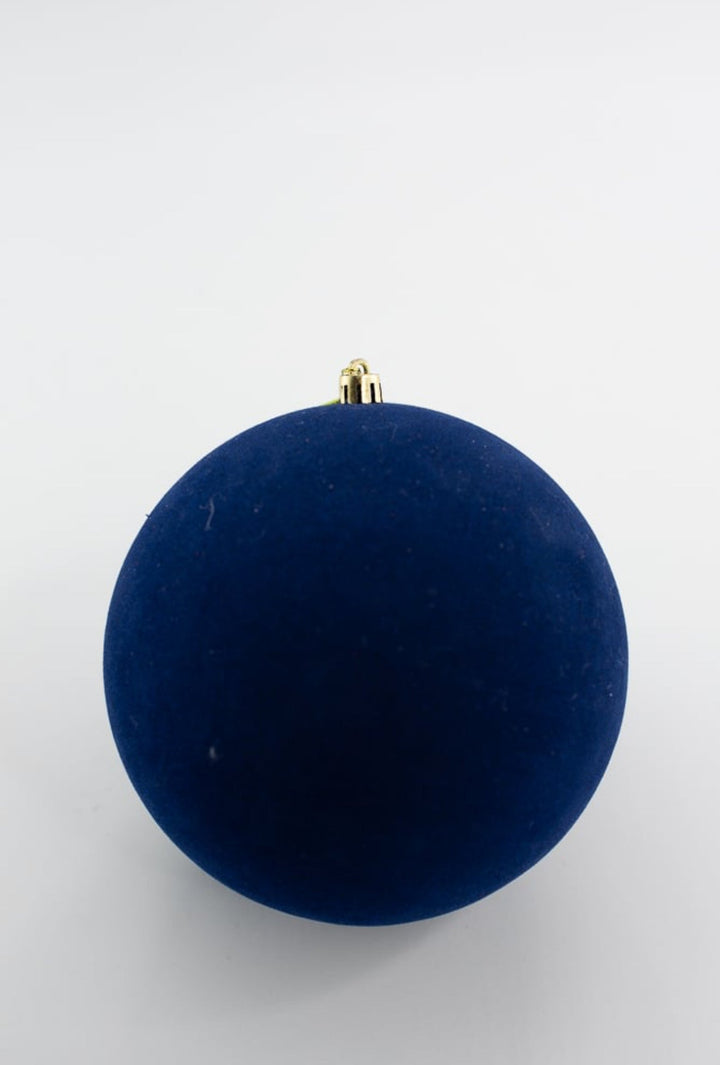 Blue Flocked Ornament Ball 6” - Greenery Market84871BL