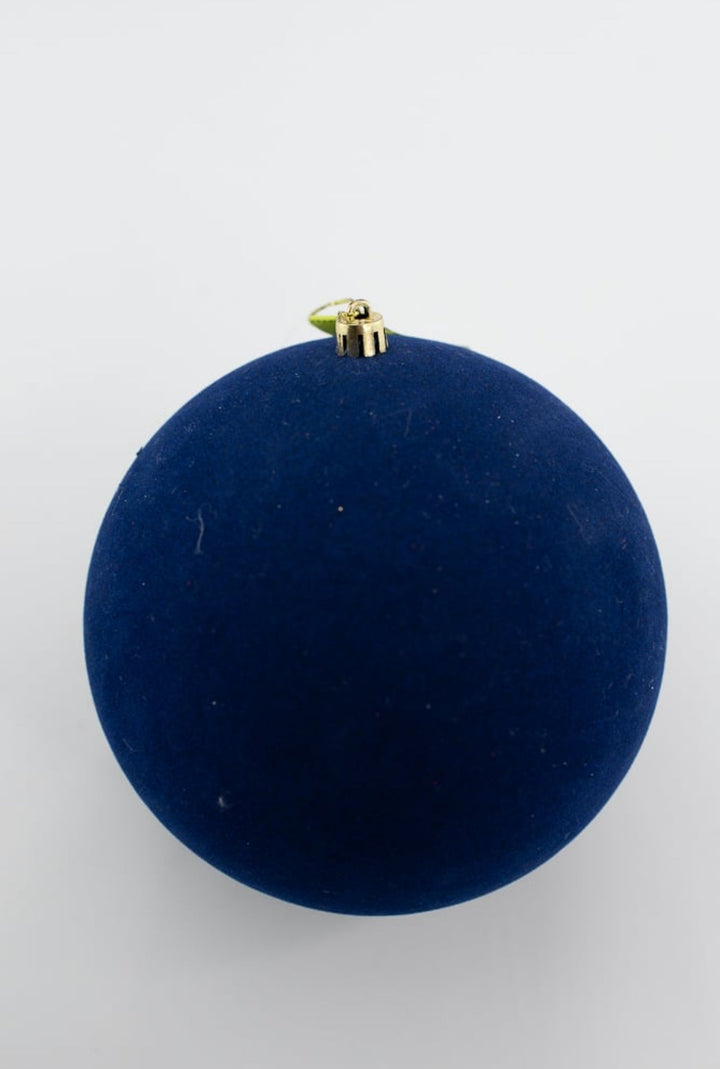 Blue Flocked Ornament Ball 6” - Greenery Market84871BL