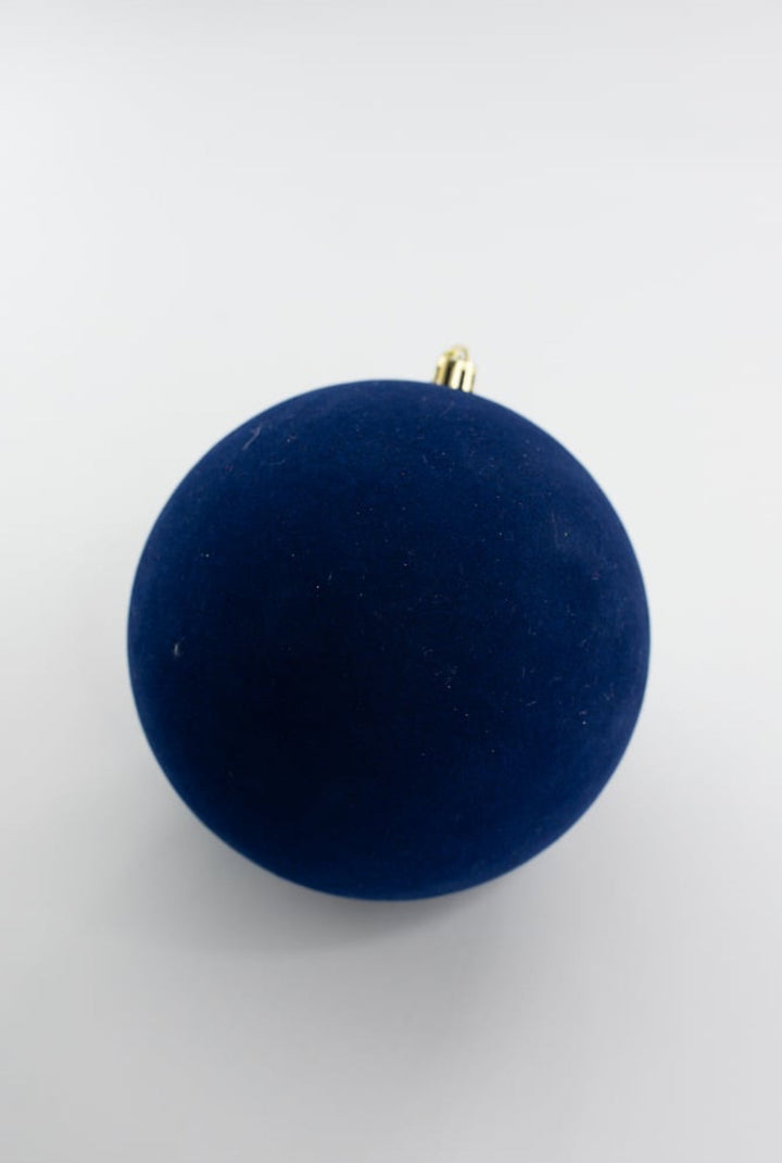 Blue Flocked Ornament Ball 6” - Greenery Market84871BL