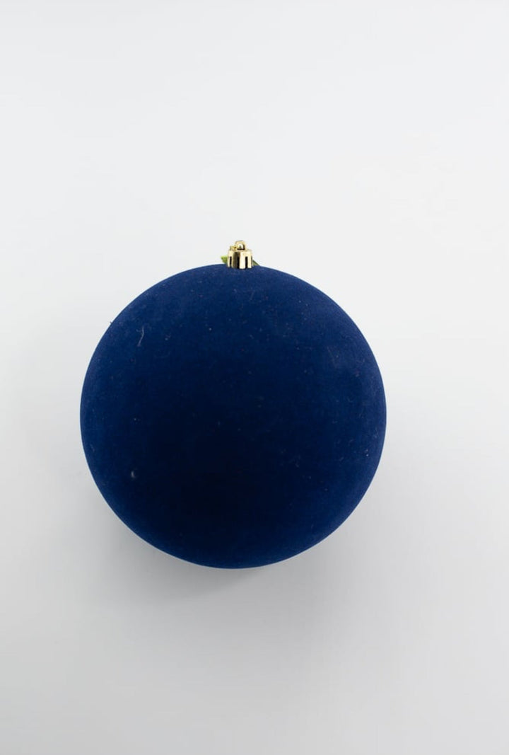 Blue Flocked Ornament Ball 6” - Greenery Market84871BL