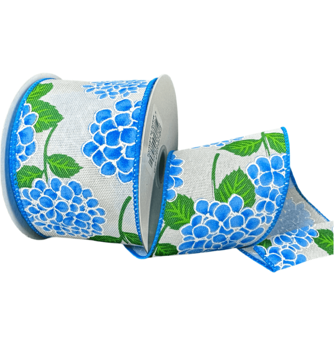 Blue Hydrangea Wired Ribbon, 2.5” - Greenery Marketwired ribbon41518 - 40 - 25