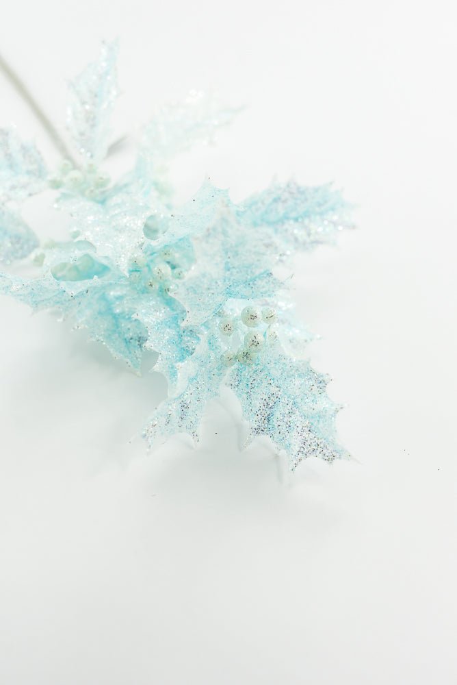 Blue Jelly Holly Leaves Pick - Greenery Market86554BL