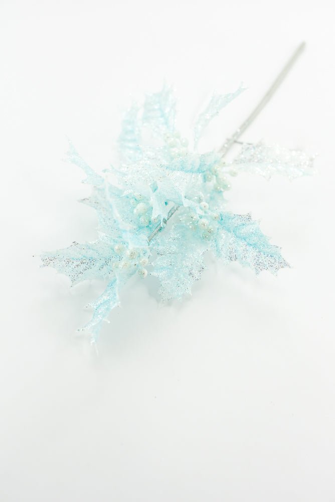 Blue Jelly Holly Leaves Pick - Greenery Market86554BL
