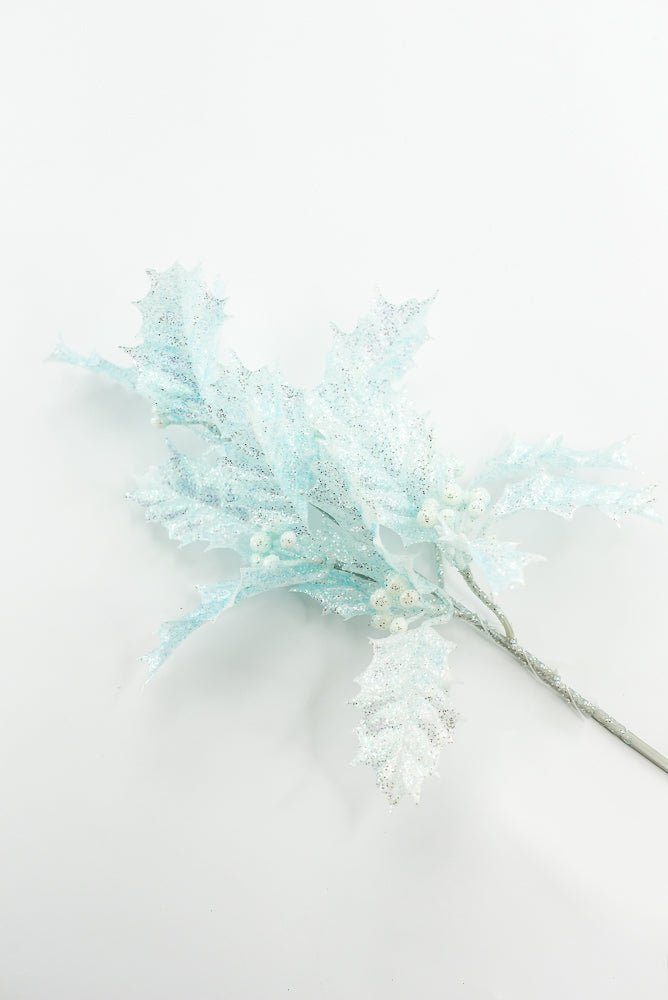 Blue Jelly Holly Leaves Pick - Greenery Market86554BL