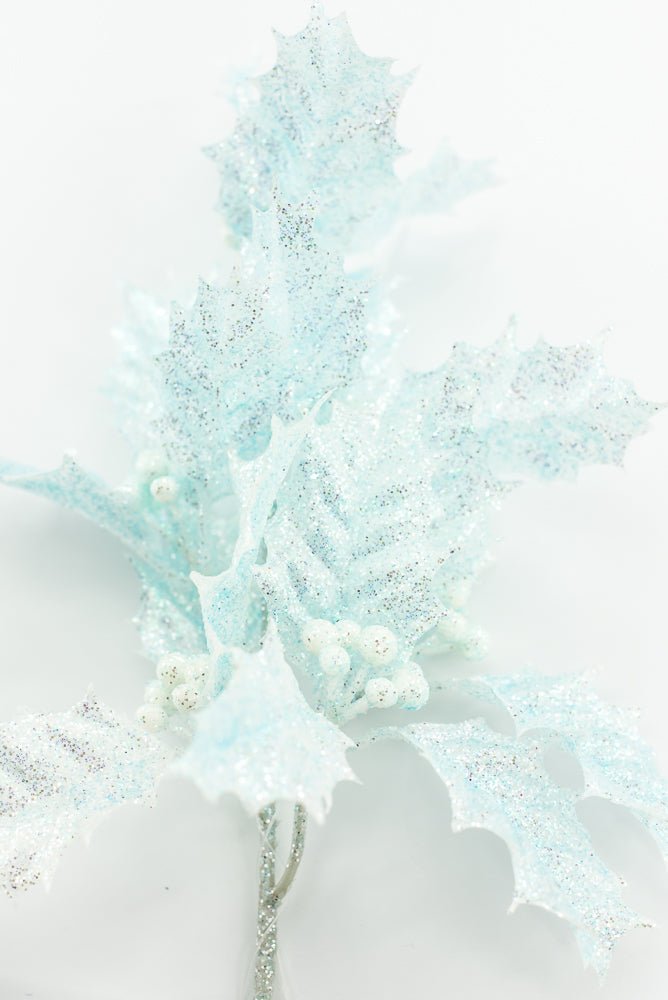 Blue Jelly Holly Leaves Pick - Greenery Market86554BL