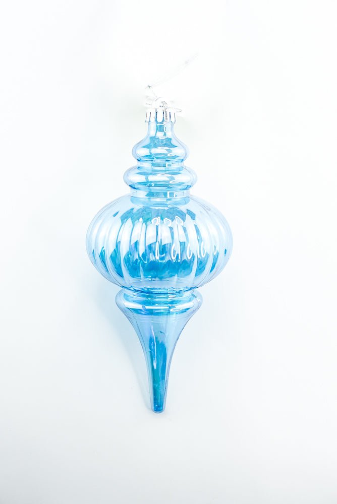 Blue Ornament Iridescent Finial - Greenery Market86540IRBL