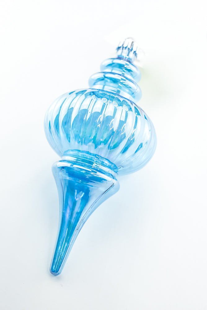 Blue Ornament Iridescent Finial - Greenery Market86540IRBL