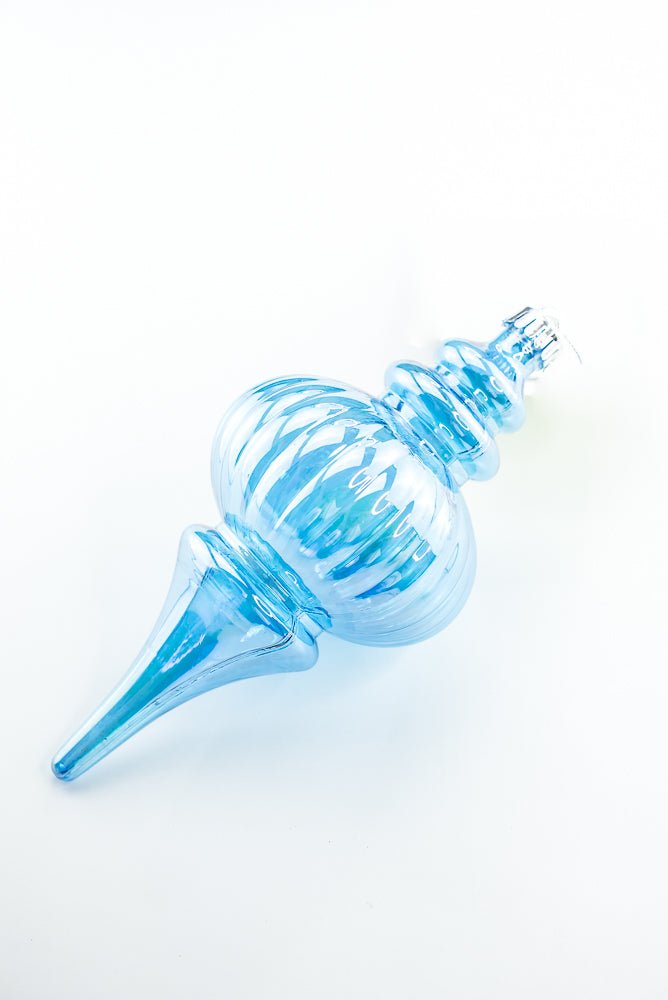 Blue Ornament Iridescent Finial - Greenery Market86540IRBL