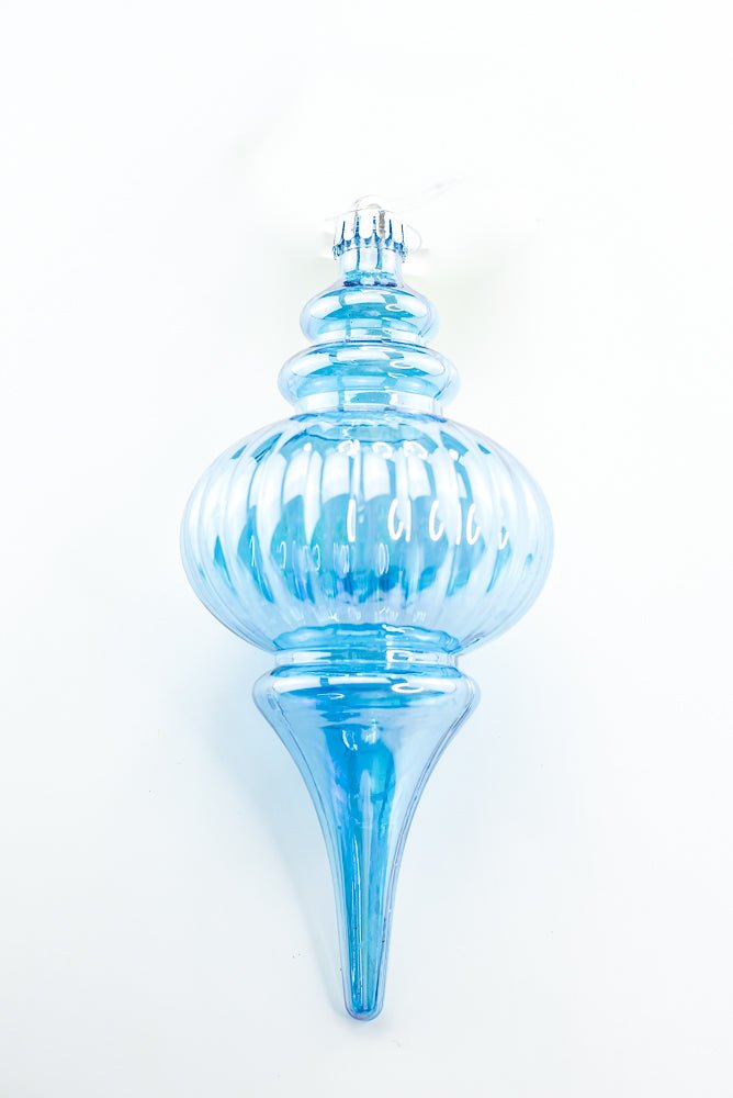 Blue Ornament Iridescent Finial - Greenery Market86540IRBL