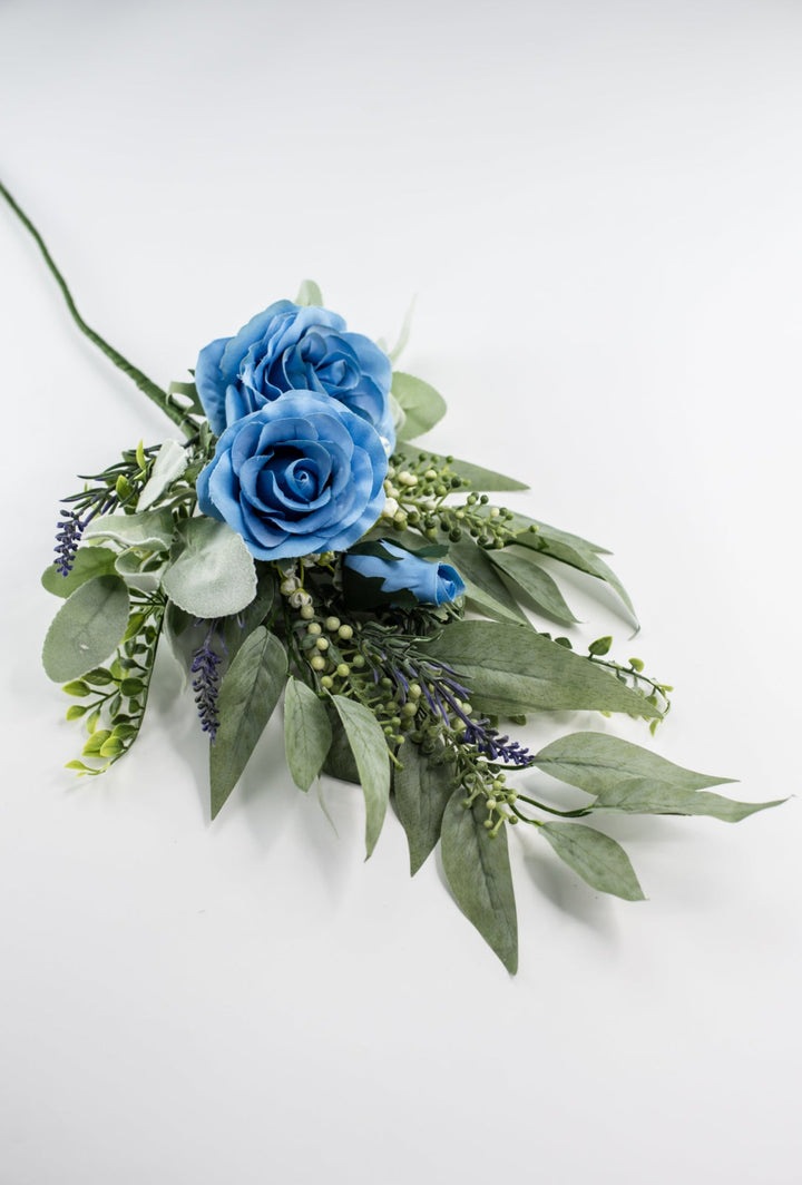 Blue rose spray and greenery - Greenery Market84971 - BL