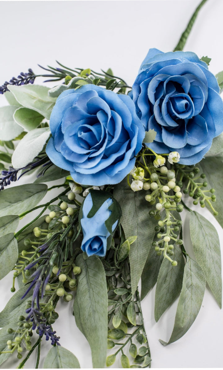Blue rose spray and greenery - Greenery Market84971 - BL
