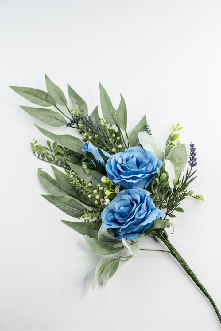 Blue rose spray and greenery - Greenery Market84971 - BL