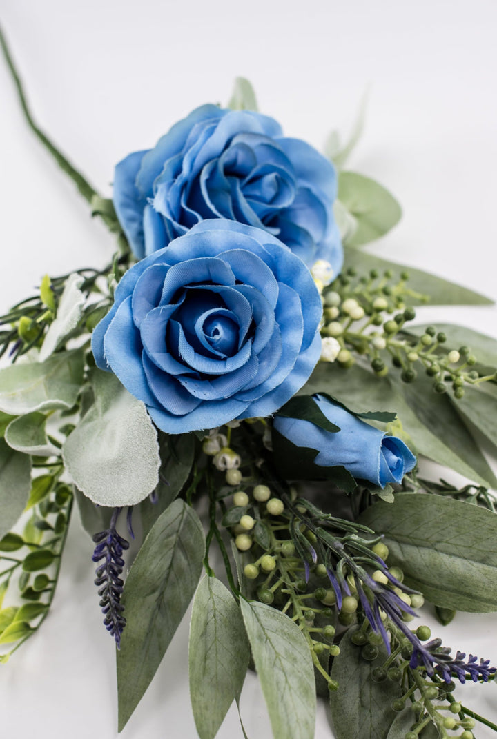Blue rose spray and greenery - Greenery Market84971 - BL