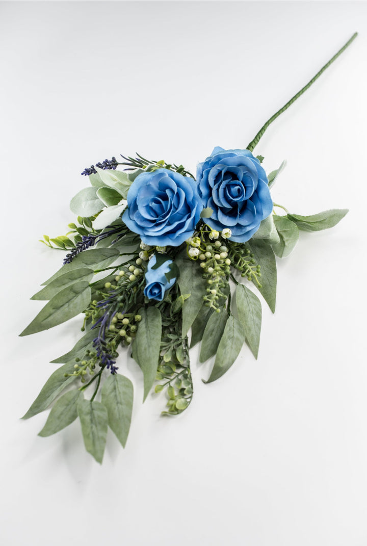 Blue rose spray and greenery - Greenery Market84971 - BL