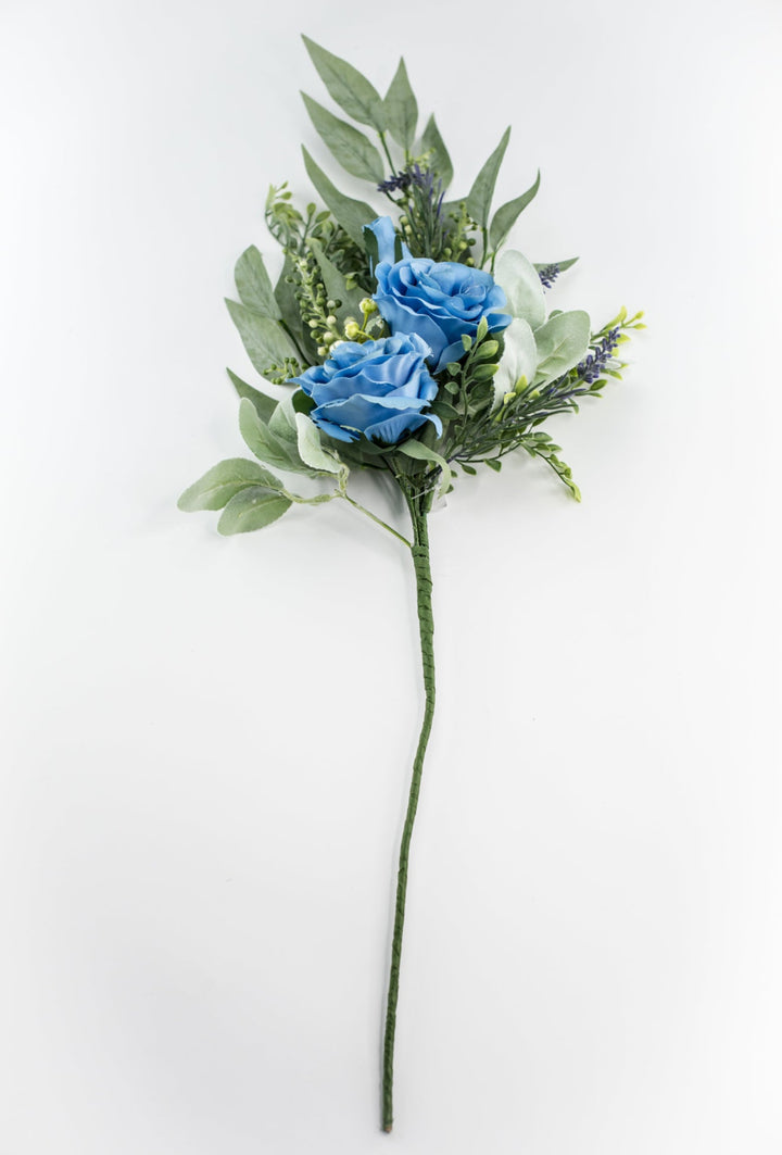 Blue rose spray and greenery - Greenery Market84971 - BL