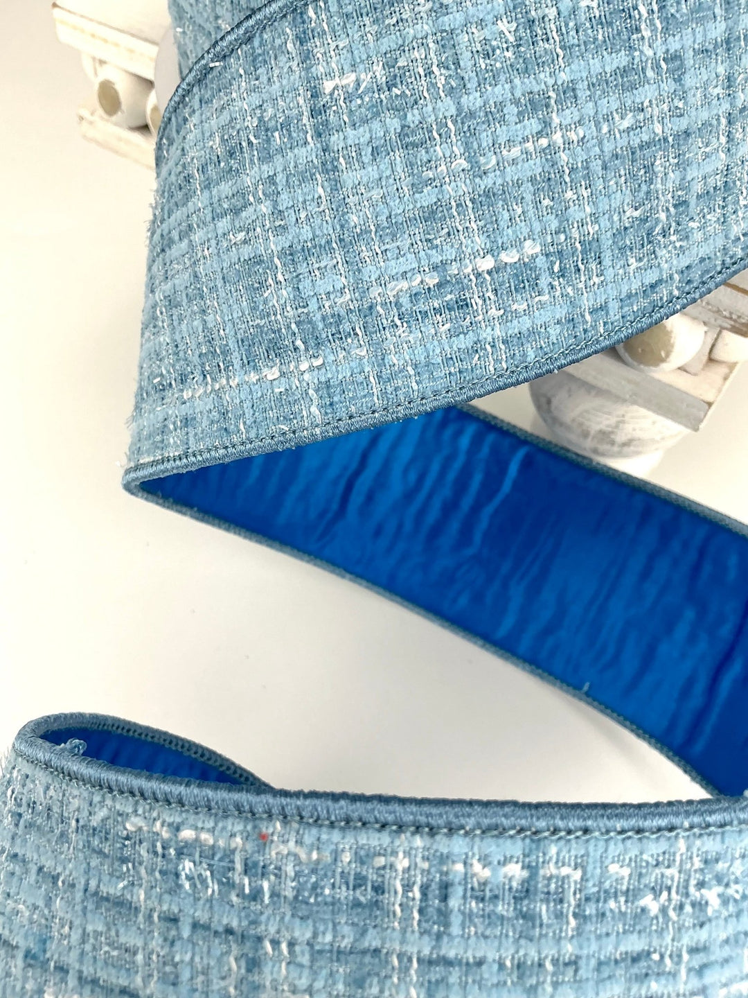 Blue tweed wired ribbon 2.5” - Greenery MarketRibbons & Trim239545