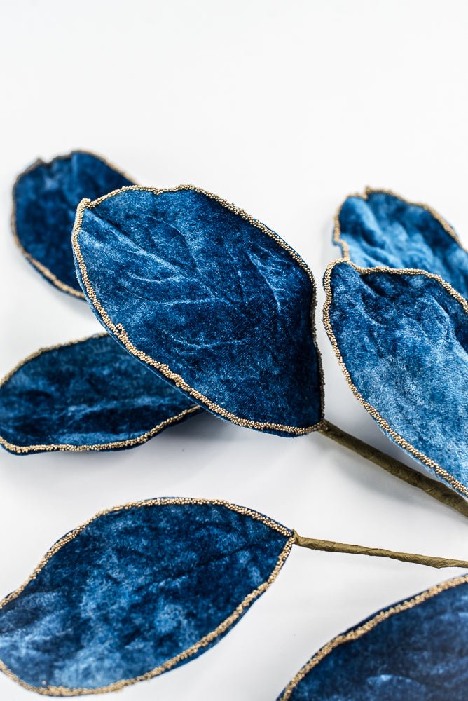 Blue Velvet Magnolia Leaf Spray - 27.5" - Greenery MarketXF672B