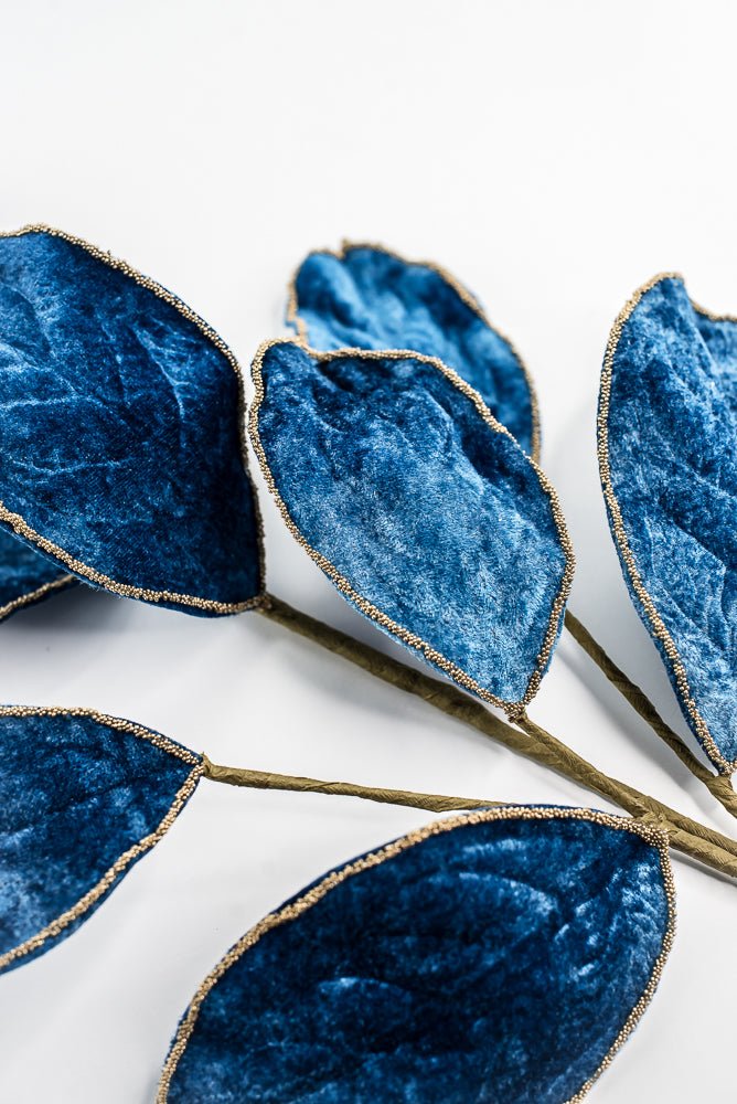 Blue Velvet Magnolia Leaf Spray - 27.5" - Greenery MarketXF672B