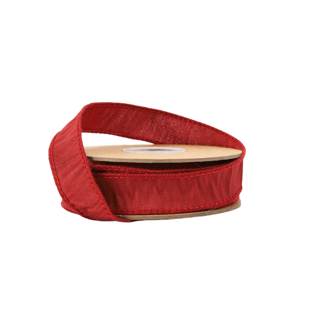 Bordeaux Wired Dupioni Ribbon - 1" - Greenery Market9100W - 688 - 25E