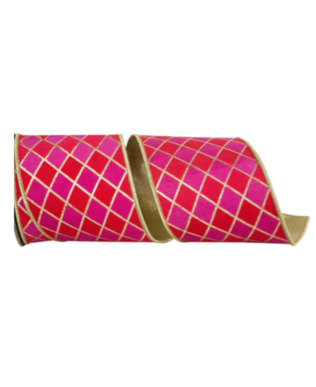 Bright Pink And Red Harlequin Wired Ribbon 4” - Greenery MarketRibbons & Trim94512W - 474 - 10D