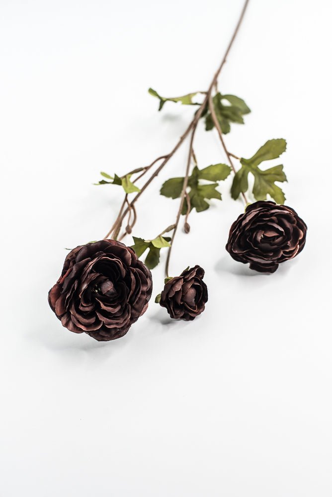 Brown Ruffle Ranunculus Spray - 26" - Greenery Market6591BRN