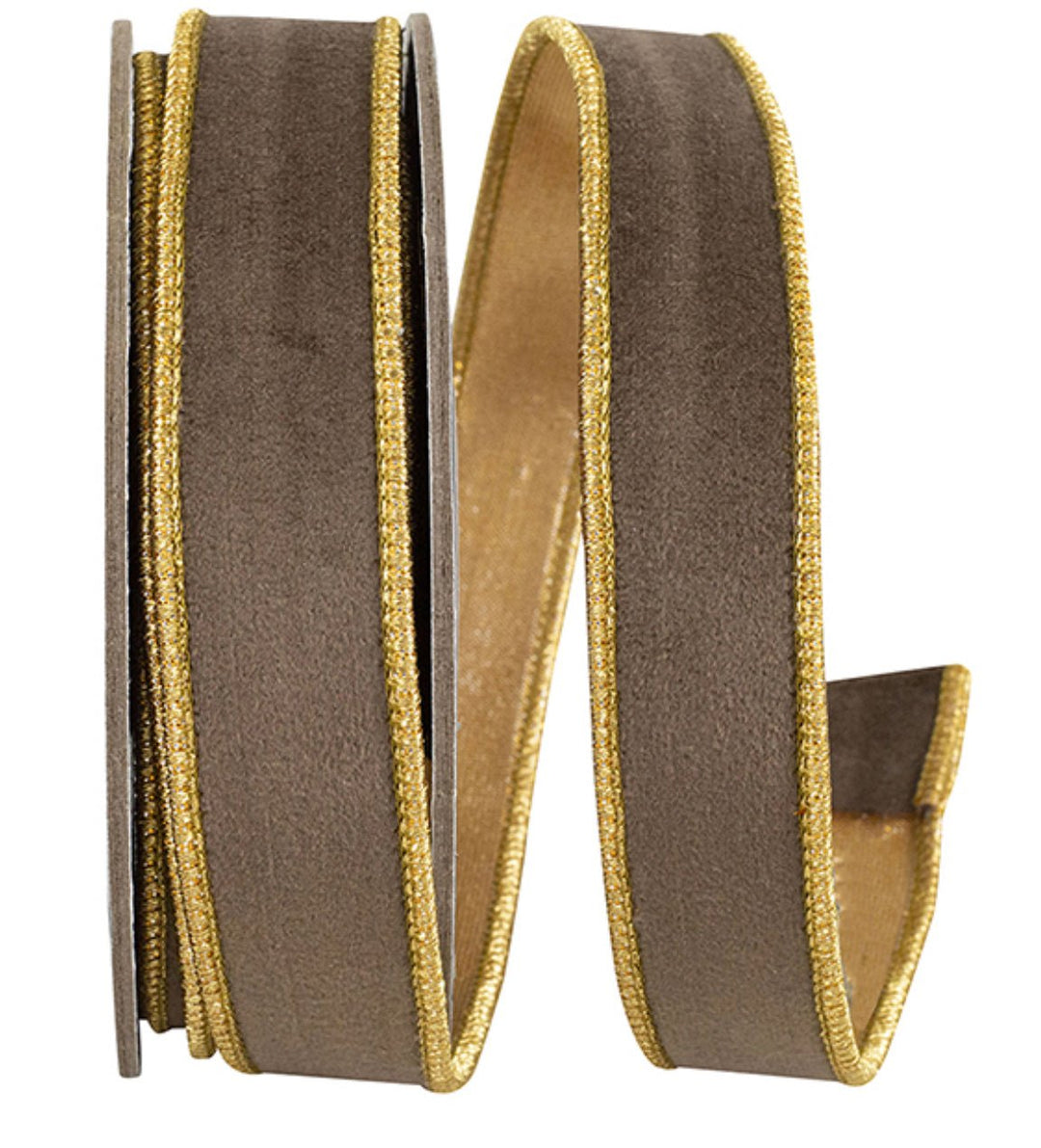 Brown Velvet Touch wired ribbon, 1'' - Greenery MarketWired ribbon94453W - 224 - 05D