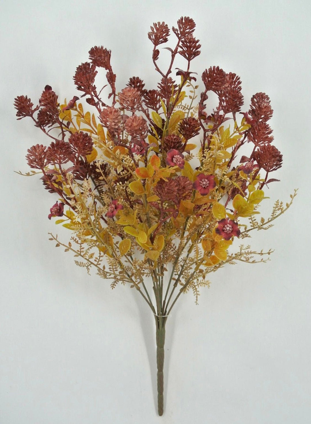 Burgundy Mixed Plastic Leaf Ball - Greenery Market85336 - BG