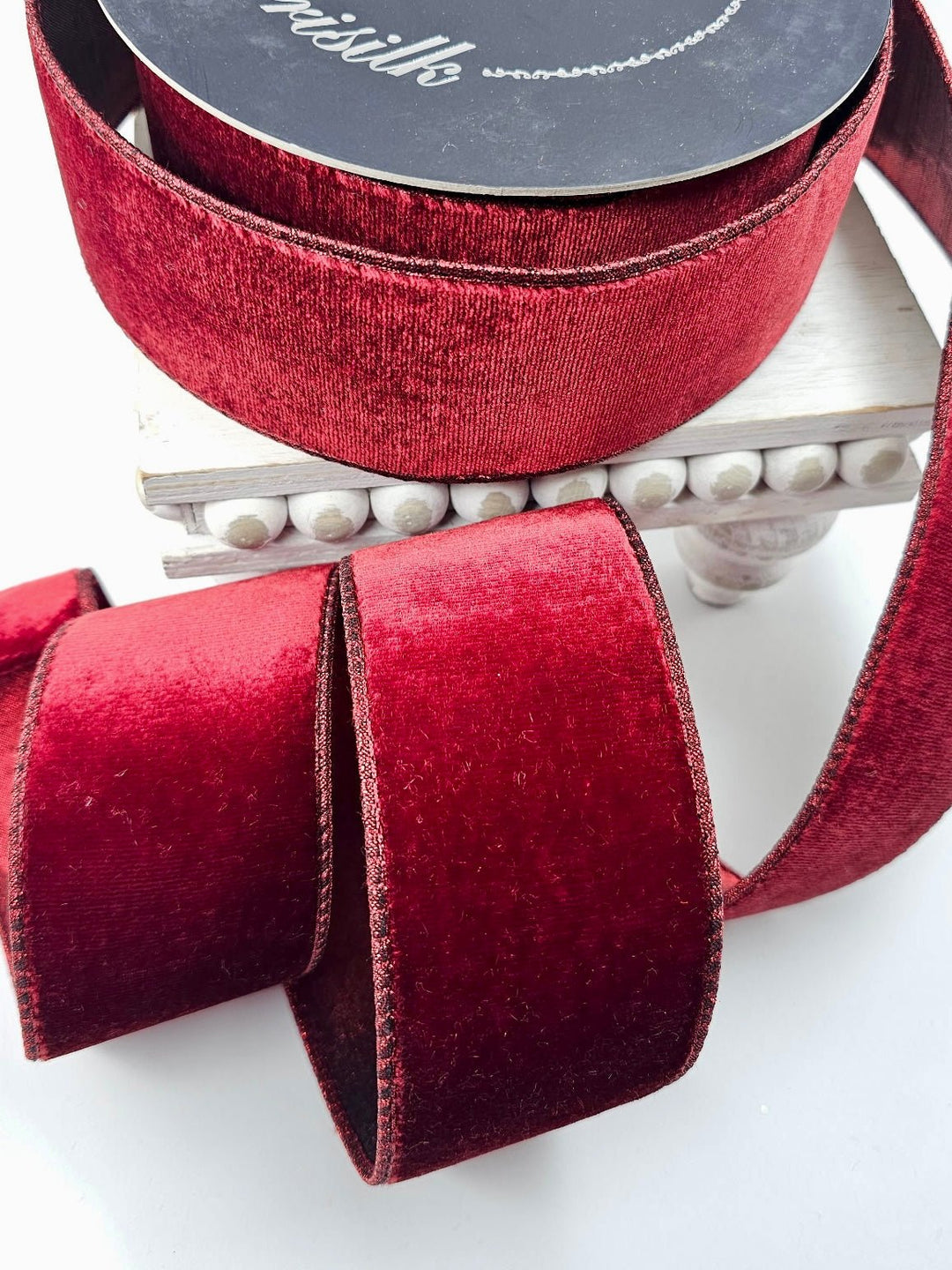 Burgundy Velvet Luster Farrisilk Wired Ribbon - 2.5" - Greenery MarketRibbons & TrimRV002 - 11
