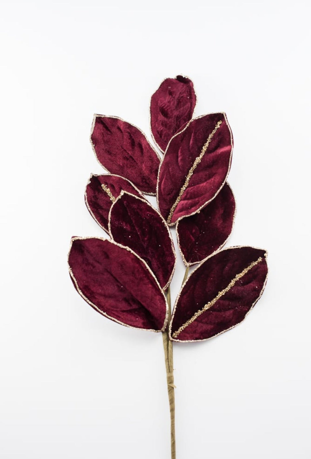 Burgundy velvet magnolia leaf spray - Greenery MarketgreeneryXF651 - BU