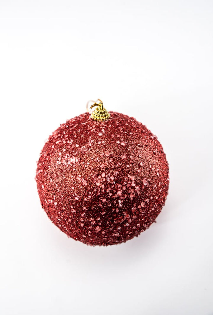 Candy sugared red ball ornament 5” - Greenery Market85677RD