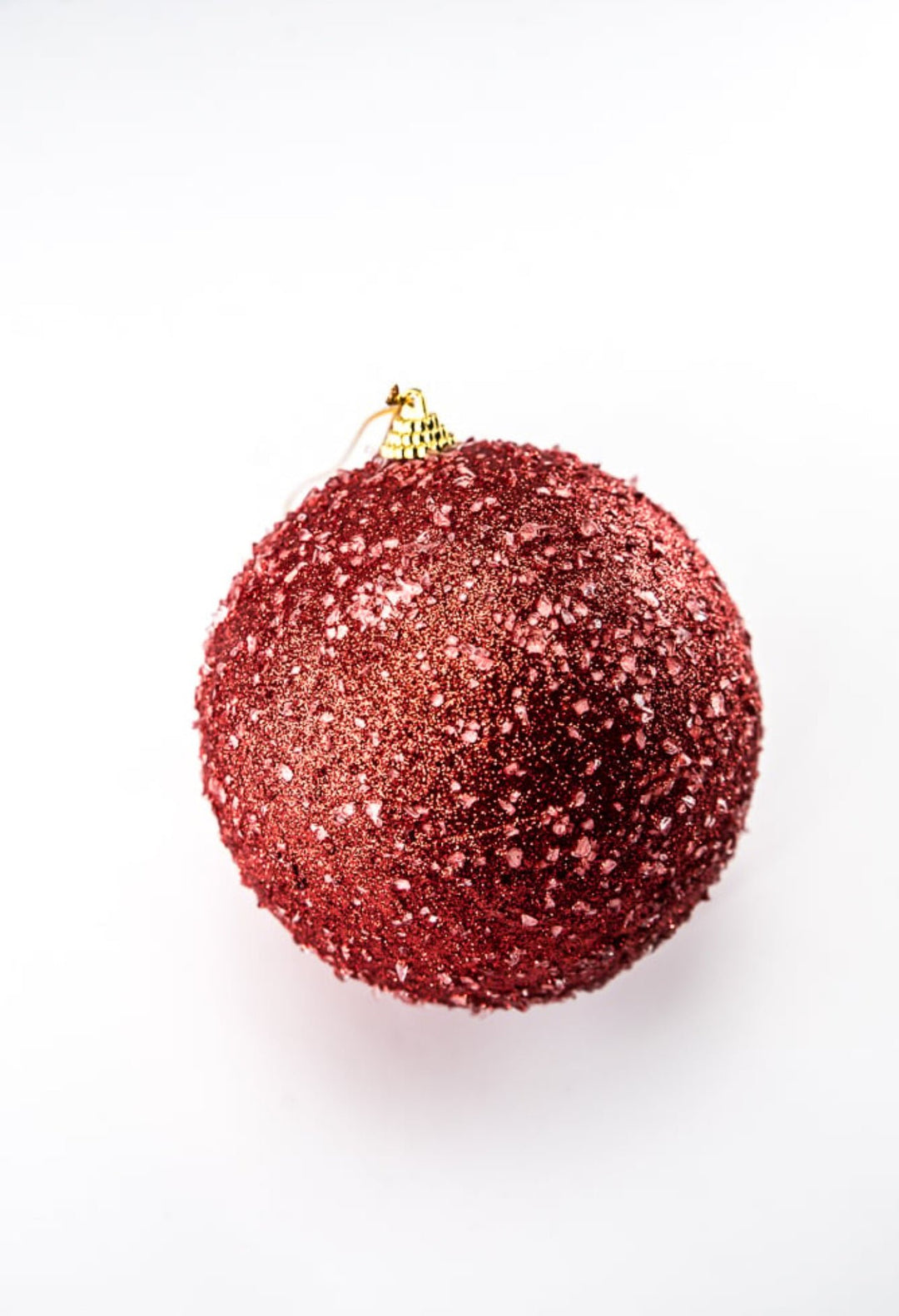 Candy sugared red ball ornament 5” - Greenery Market85677RD