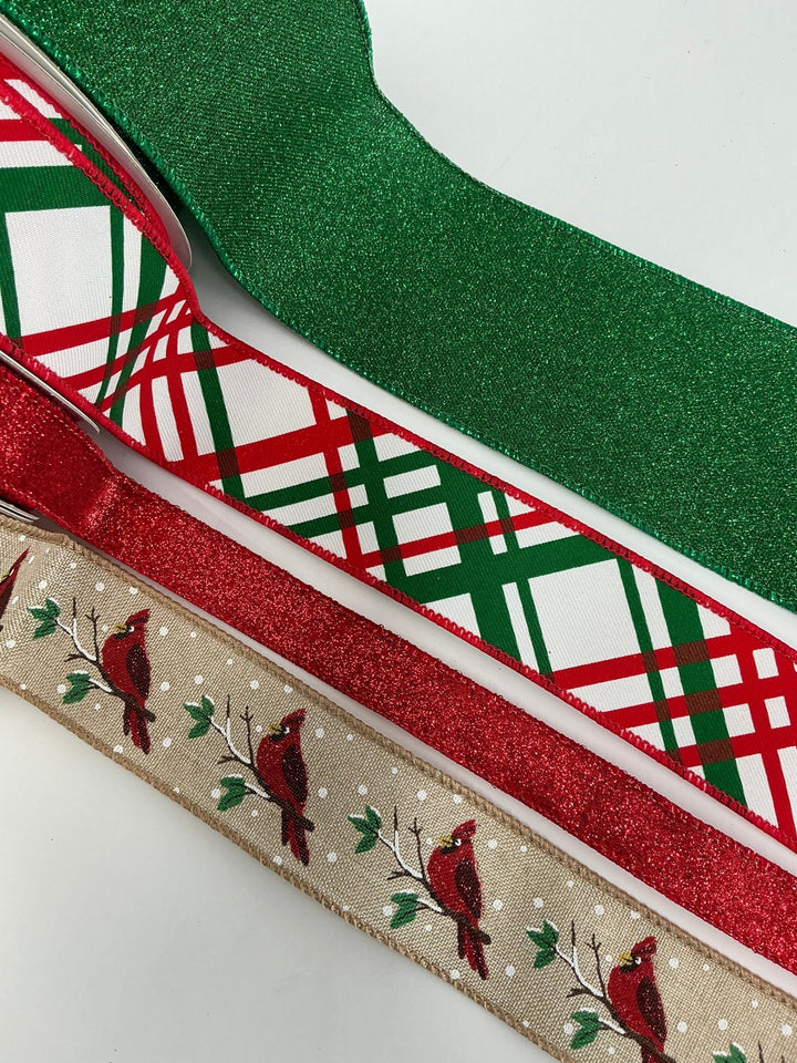 Cardinals bow bundle x 4 ribbons - Greenery MarketRibbons & TrimCardinalplaidx4
