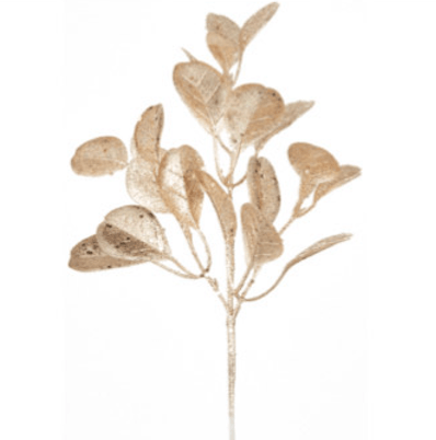 Champagne Glitter Eucalyptus Leaf Spray - 17" - Greenery MarketXAQ440 - CN/LT
