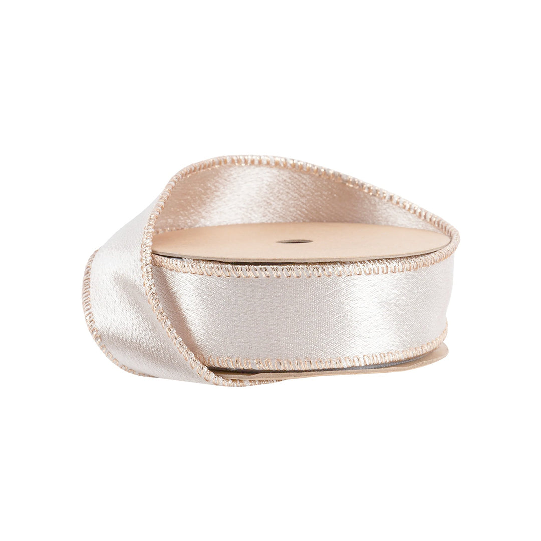 Champagne Shimmer Satin Wired Ribbon - 1" - Greenery Market2300W - 811 - 25E