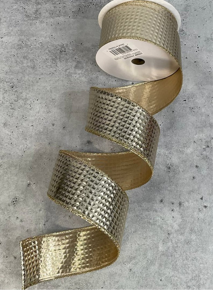 Champagne wired ribbon 2.5” - Greenery MarketXR502/25