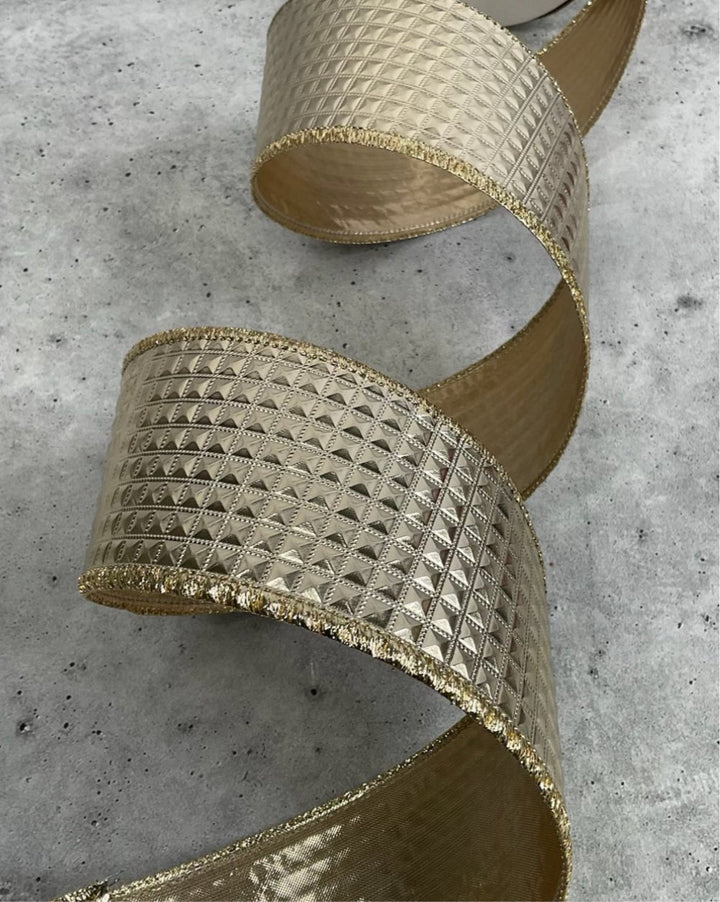 Champagne wired ribbon 2.5” - Greenery MarketXR502/25