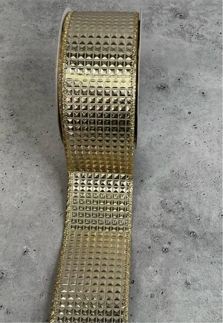 Champagne wired ribbon 2.5” - Greenery MarketXR502/25