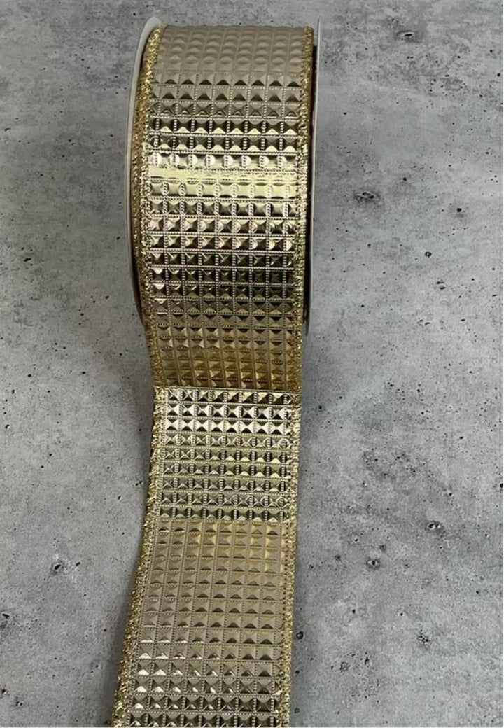 Champagne wired ribbon 2.5” - Greenery MarketXR502/25