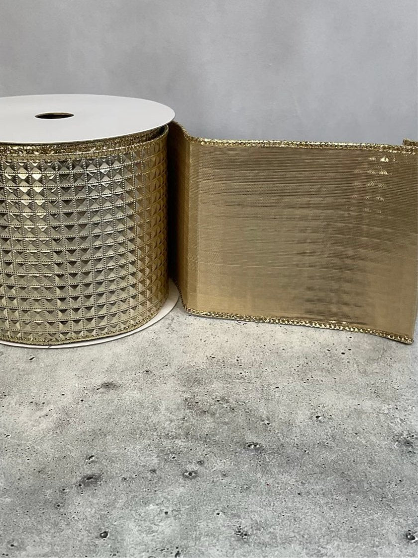 Champagne wired ribbon 4” - Greenery MarketXR502/4