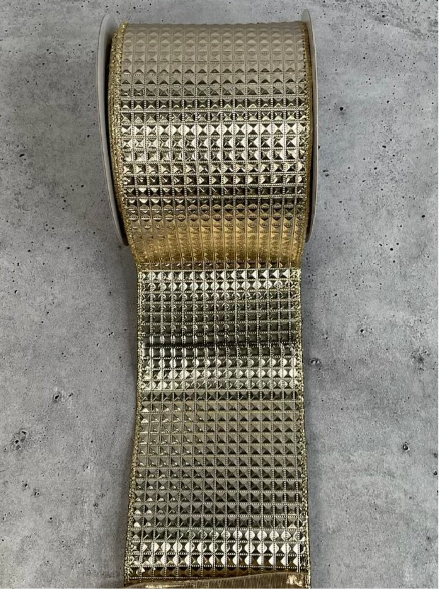 Champagne wired ribbon 4” - Greenery MarketXR502/4