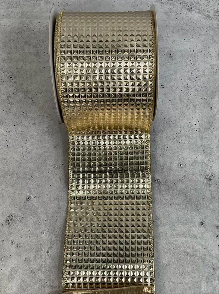 Champagne wired ribbon 4” - Greenery MarketXR502/4