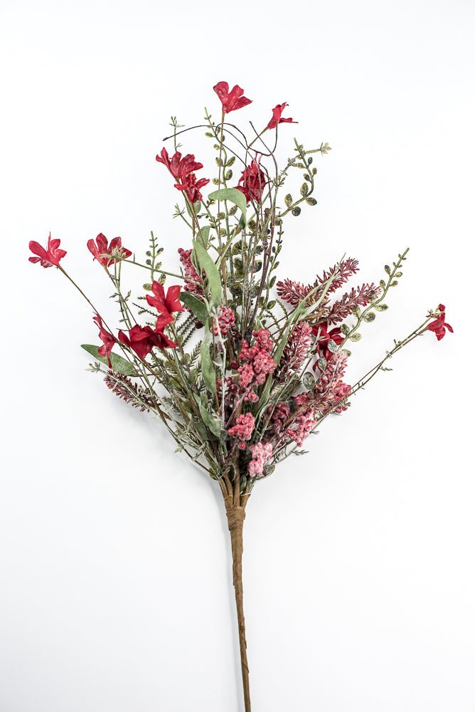 Christmas Fern and berry spray - frosted red 63526 - Greenery MarketArtificial Flora63526 - FROSTEDRED