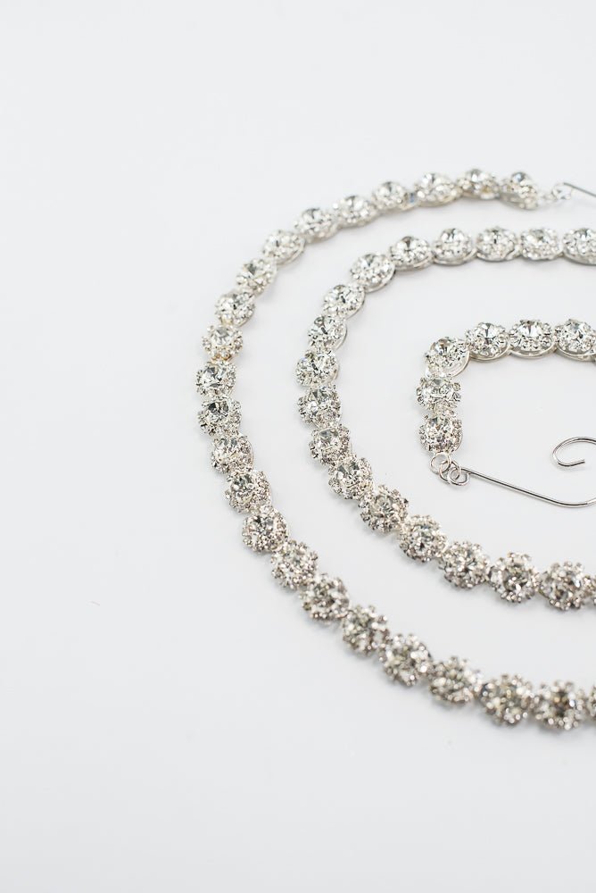 Clear Round Cut Crystal Chain Garland With Hooks - 36" - Greenery MarketAC524CL