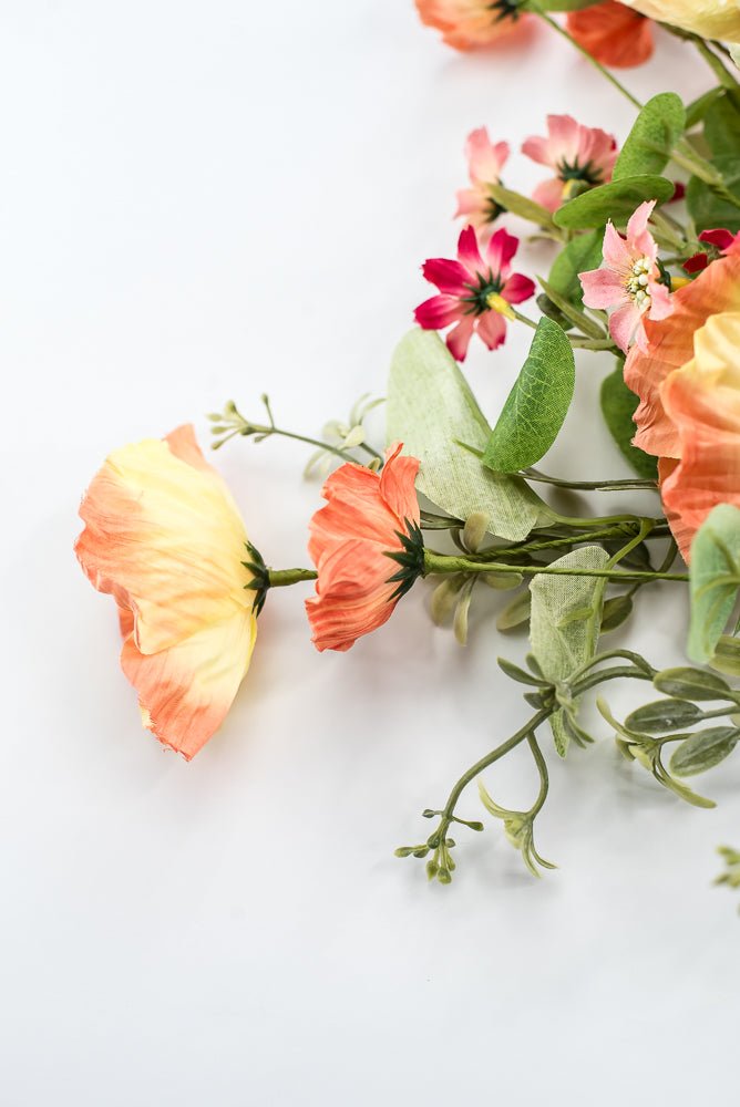 Coral, Artificial Poppy Bush - Greenery Market250375