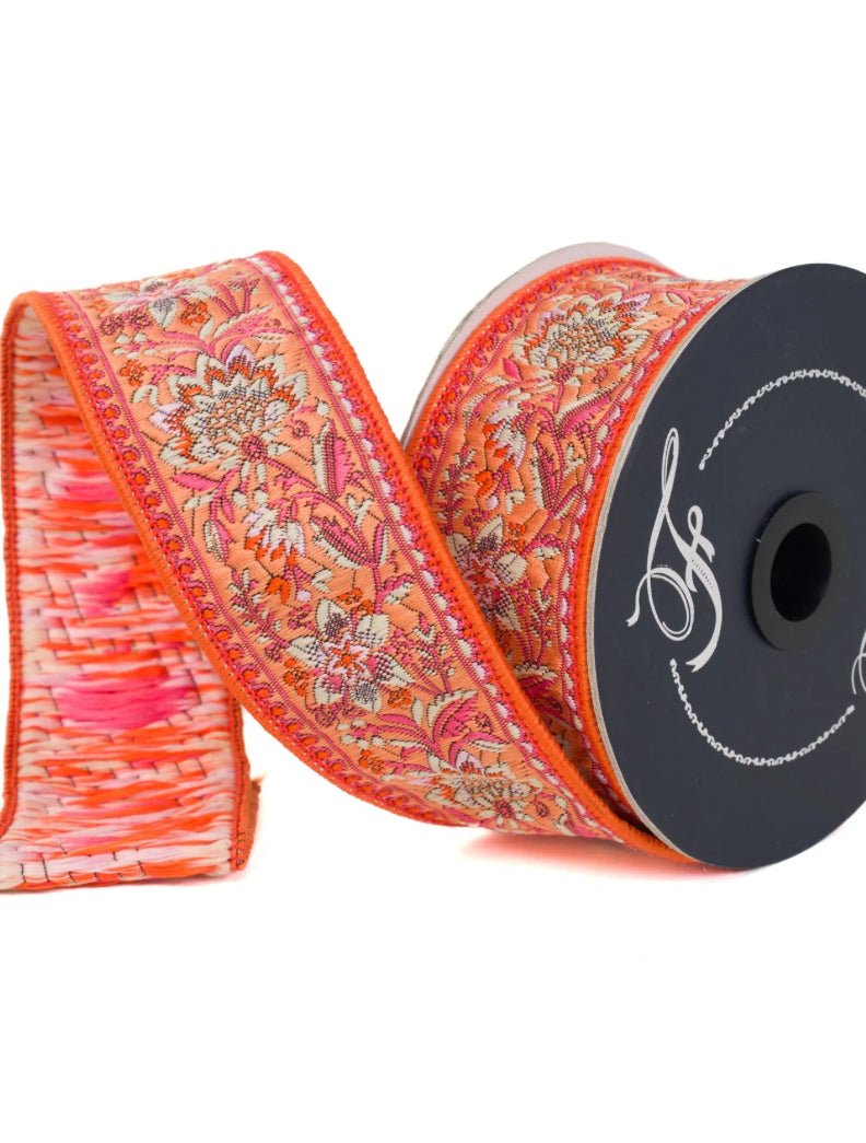 Cosmic Tapestry 2” Farrisilk Wired Ribbon - Coral - Greenery MarketRibbons & TrimSR105 - 52