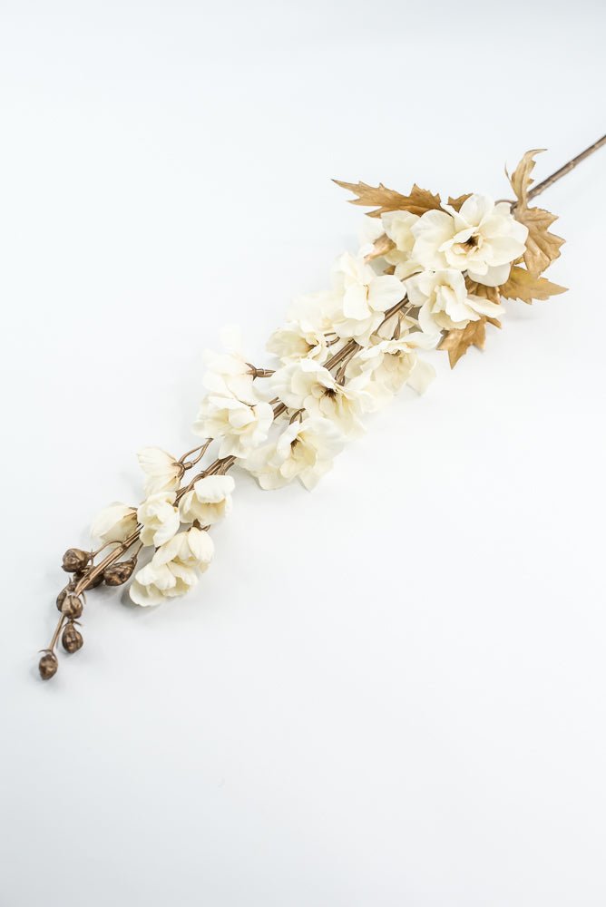 Cream Delphiniums Artificial Flower Stem - Greenery MarketArtificial Flora85318 - Beige