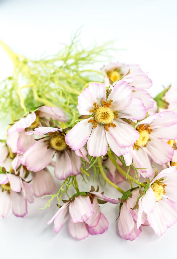 Cream pink cosmos faux flower bush - Greenery MarketArtificial Flora6022 - cp