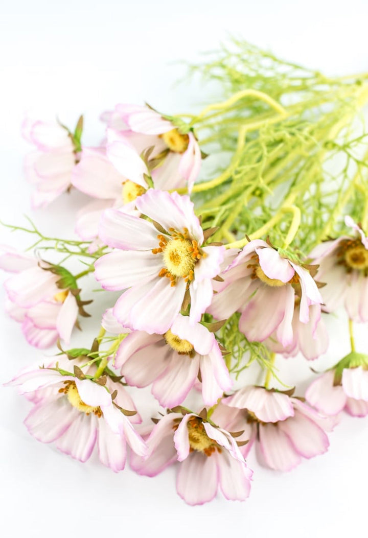 Cream pink cosmos faux flower bush - Greenery MarketArtificial Flora6022 - cp